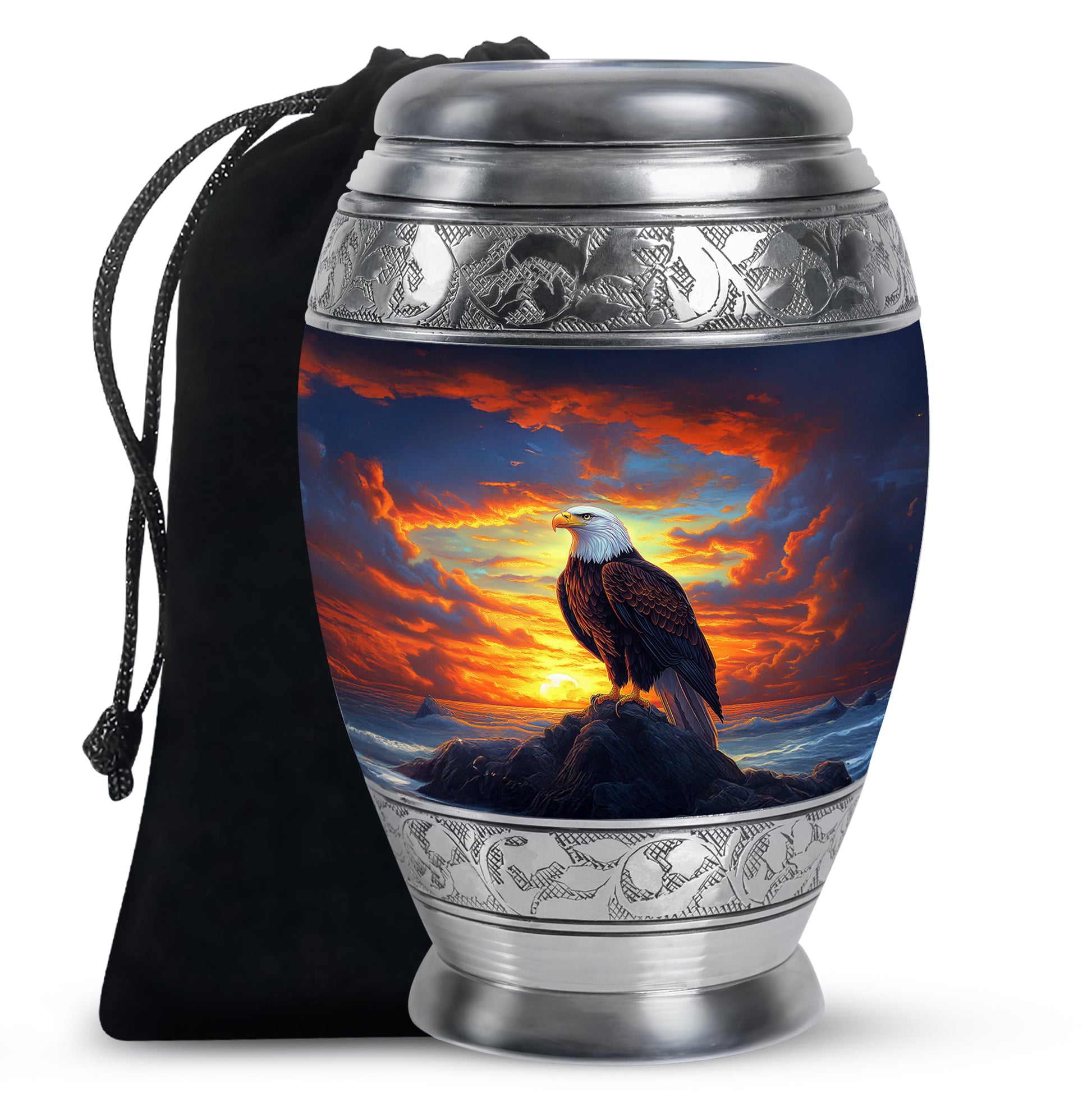 Bald Eagle Cremation Urn For Men - Bird Funeral Urn For Ashes