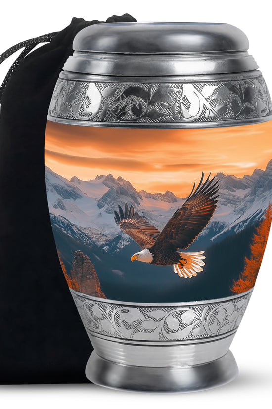 Flying Eagle Cremation Urn - Mountain Memorial Urn For Male & Female