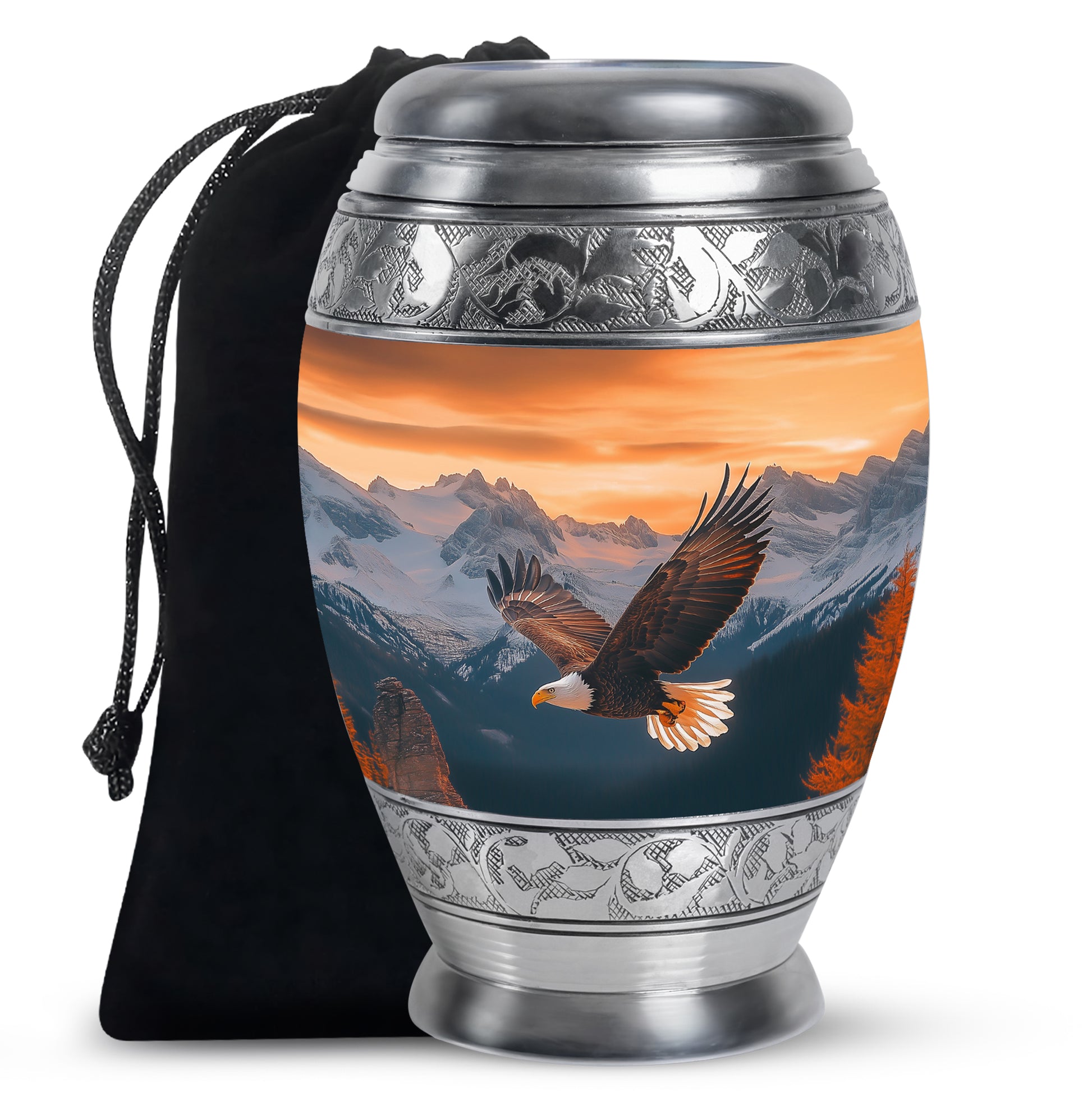 Flying Eagle Cremation Urn - Mountain Memorial Urn For Male & Female