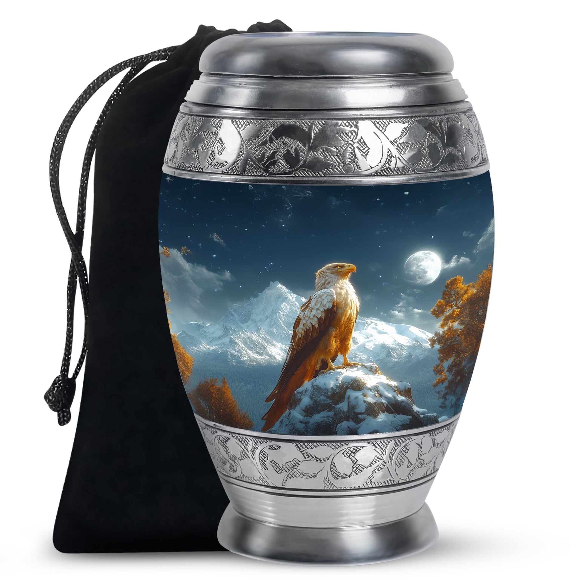 Bald Eagle Memorial Urn for Ashes - Beautiful Mountain Funeral Urn For Adult Ashes