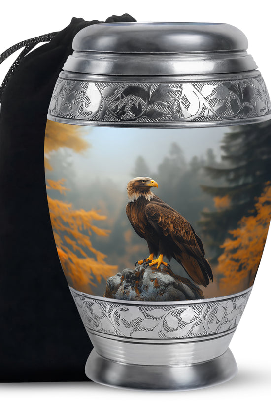 Forest Eagle Memorial Urn - Peaceful Funeral Urn For Adult Ashes