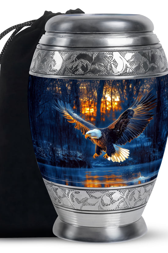 Flying Eagle Funeral Urn - Forest Cremation Urn For Human Ashes