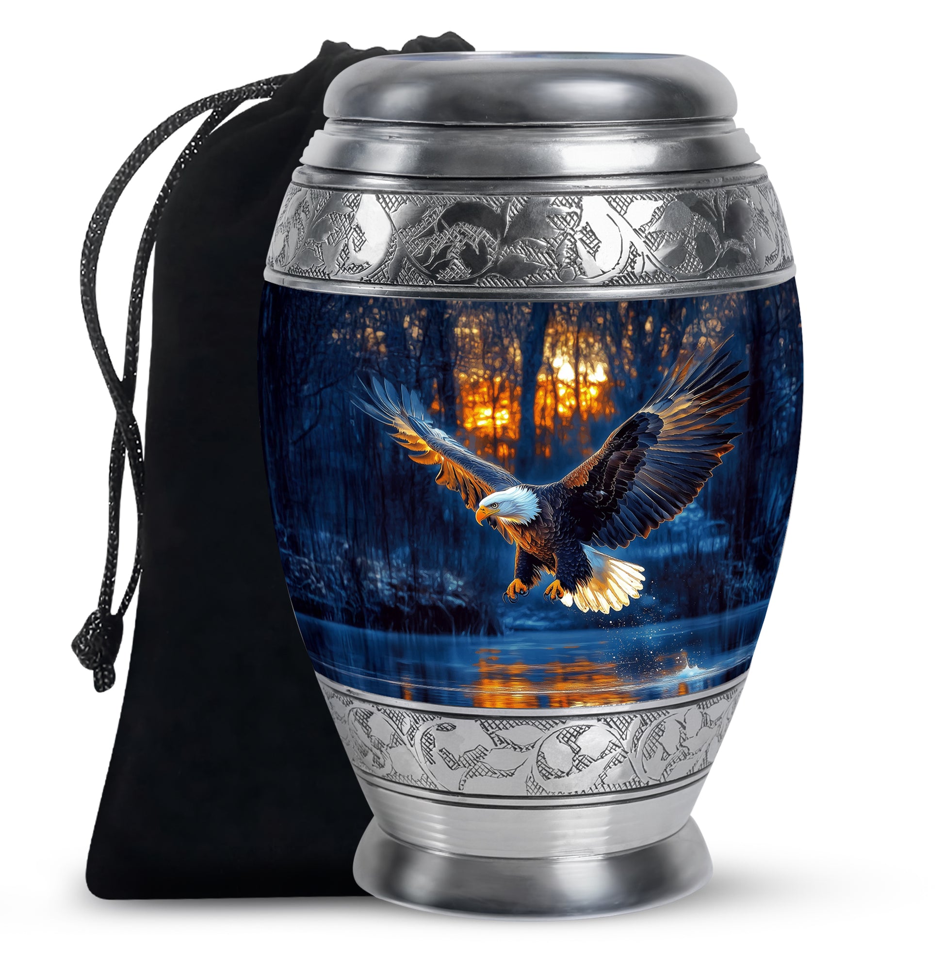 Flying Eagle Funeral Urn - Forest Cremation Urn For Human Ashes