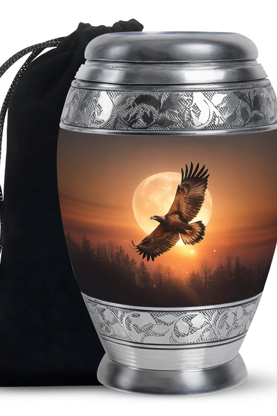 Flying Eagle Ashes Urn - Aluminium Cremation Urn For Male Ashes