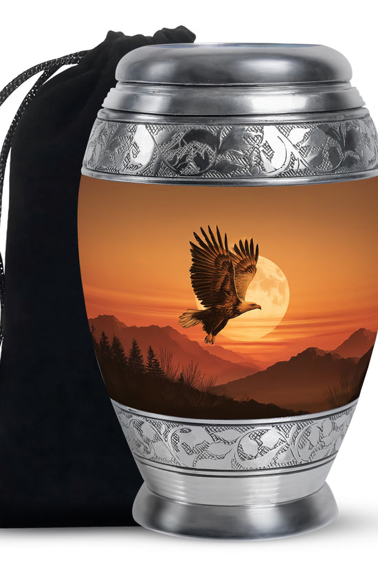 Golden Eagle Sunset Funeral Urn - Beautiful Memorial Urn For Female Ashes