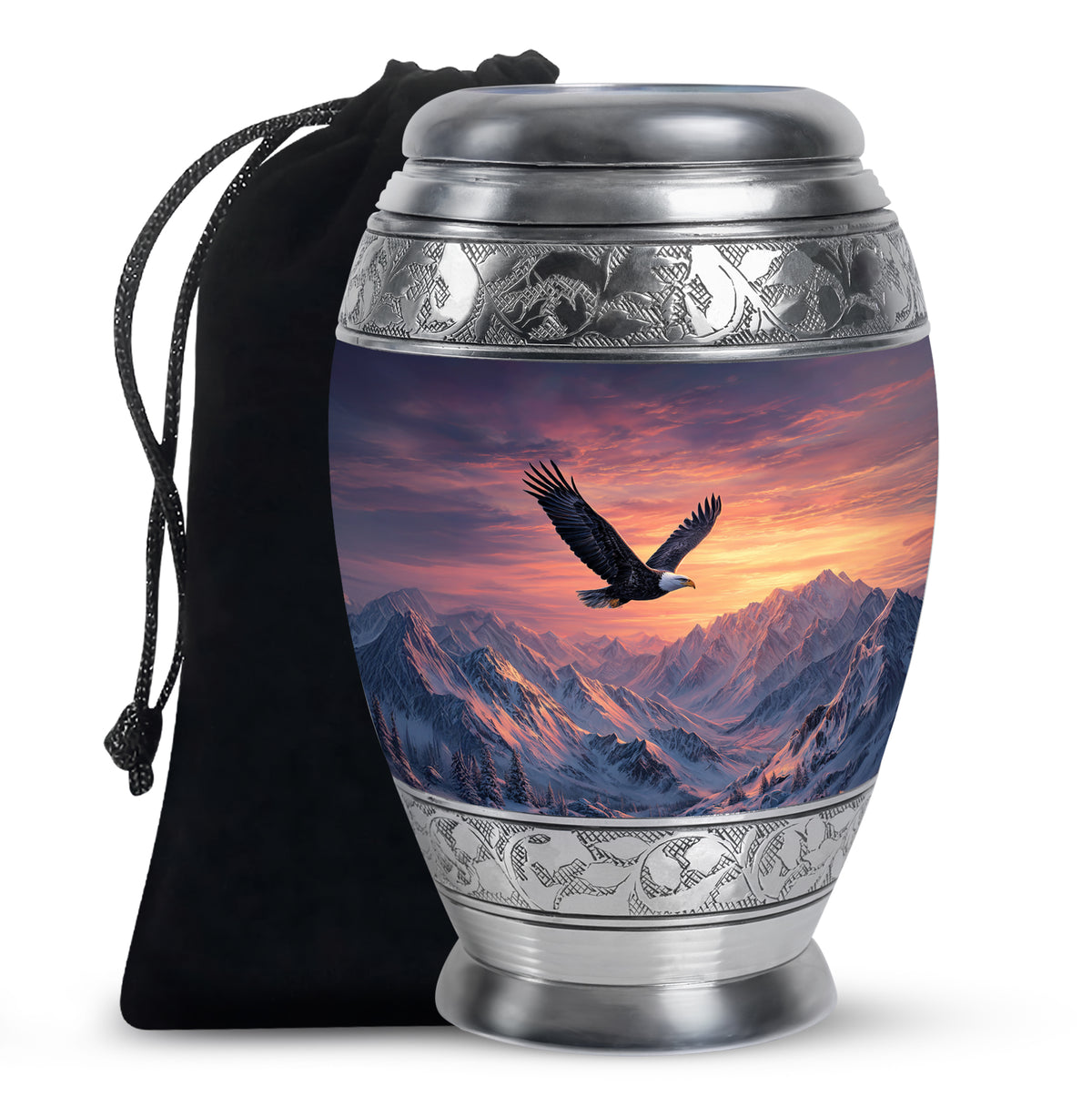 Beautiful Mountain Theme Funeral Urn - Eagle Theme Memorial Urn For Ashes