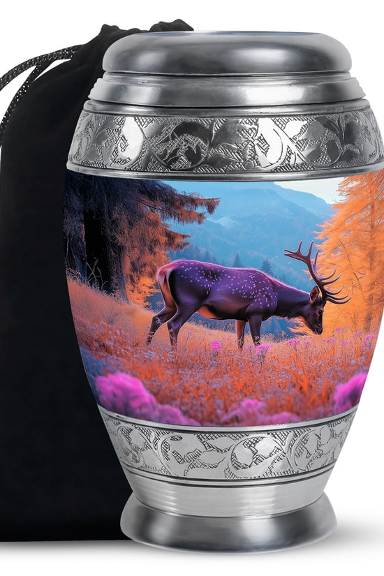 Deer Cremation Urn - Mountain Forest Memorial Urn For Loved Ones