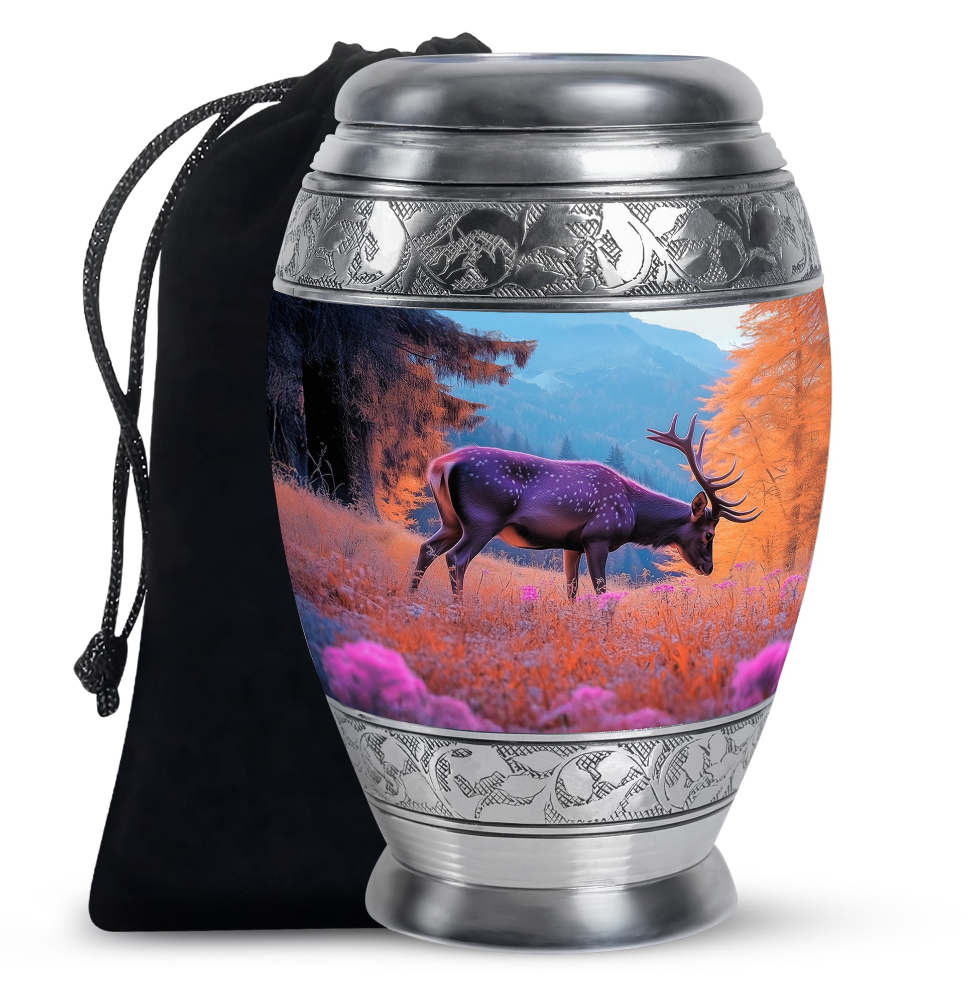 Deer Cremation Urn - Mountain Forest Memorial Urn For Loved Ones