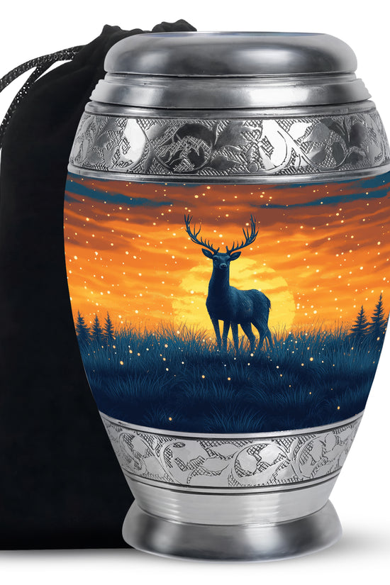 Forest Deer Tribute Urn - Beautiful Cremation Urn For Human Ashes