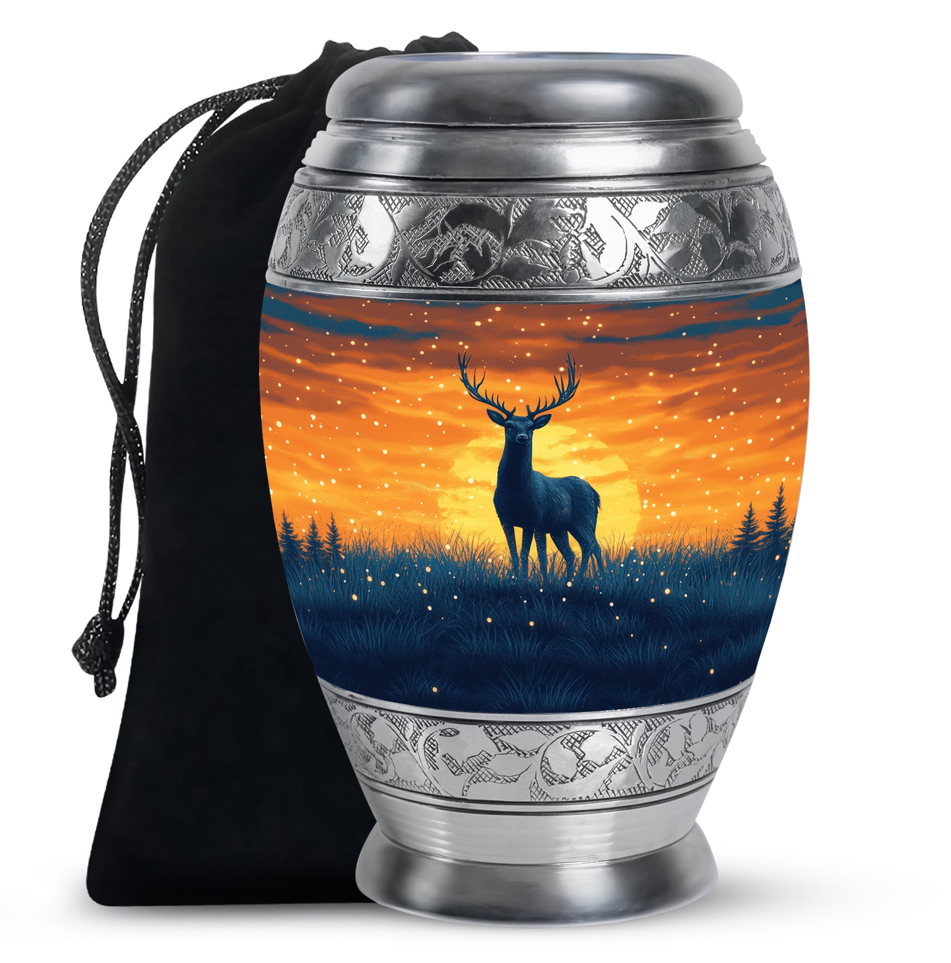 Forest Deer Tribute Urn - Beautiful Cremation Urn For Human Ashes