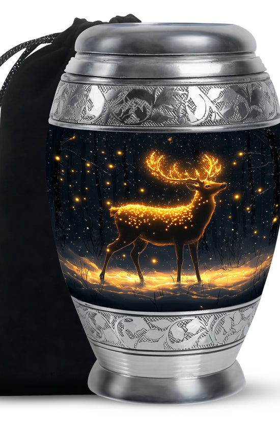 Glowing Deer Cremation Urn - Night Forest Cremation Urn For Dad & Mom