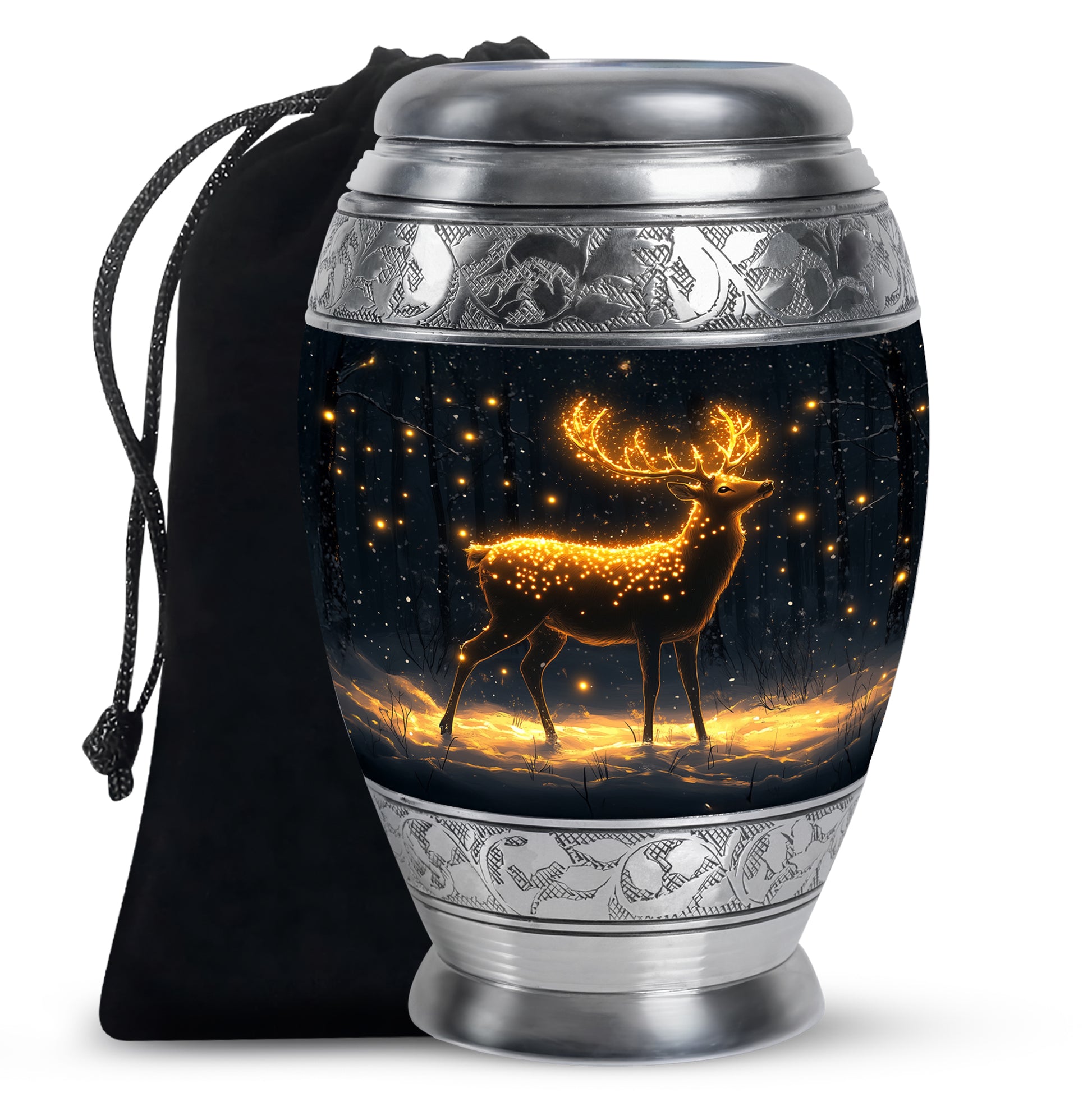 Glowing Deer Cremation Urn - Night Forest Cremation Urn For Dad & Mom