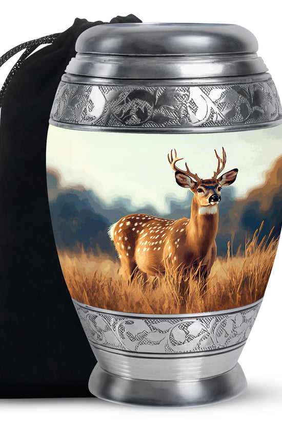 Classic Moose Cremation Urn - White Memorial Urn For Loved Ones