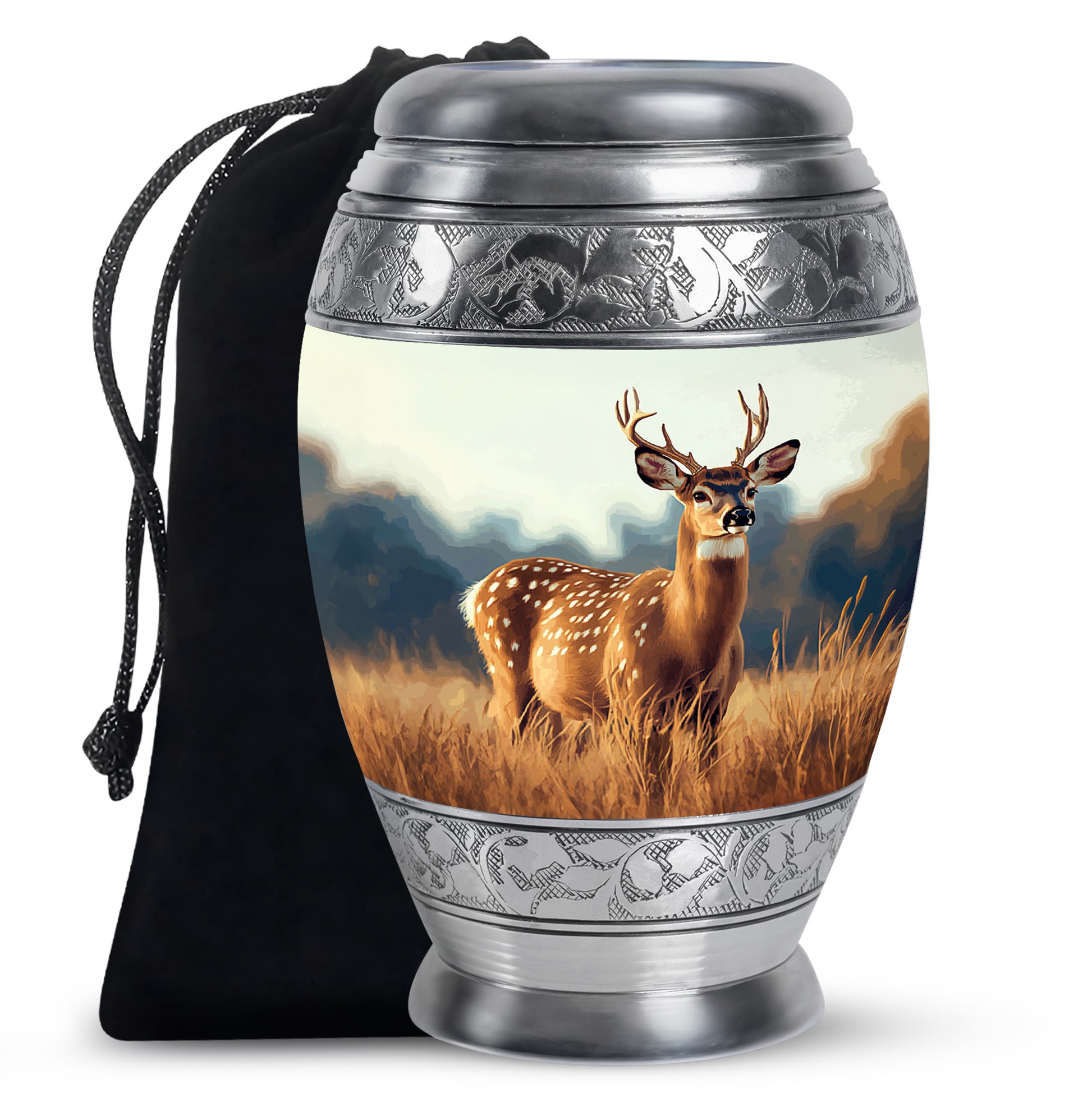Classic Moose Cremation Urn - White Memorial Urn For Loved Ones
