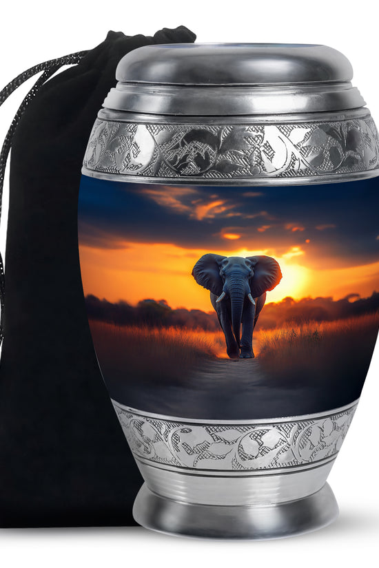 Guardian Elephant Urn - Sunset Tribute Cremation Urn For Male & Female