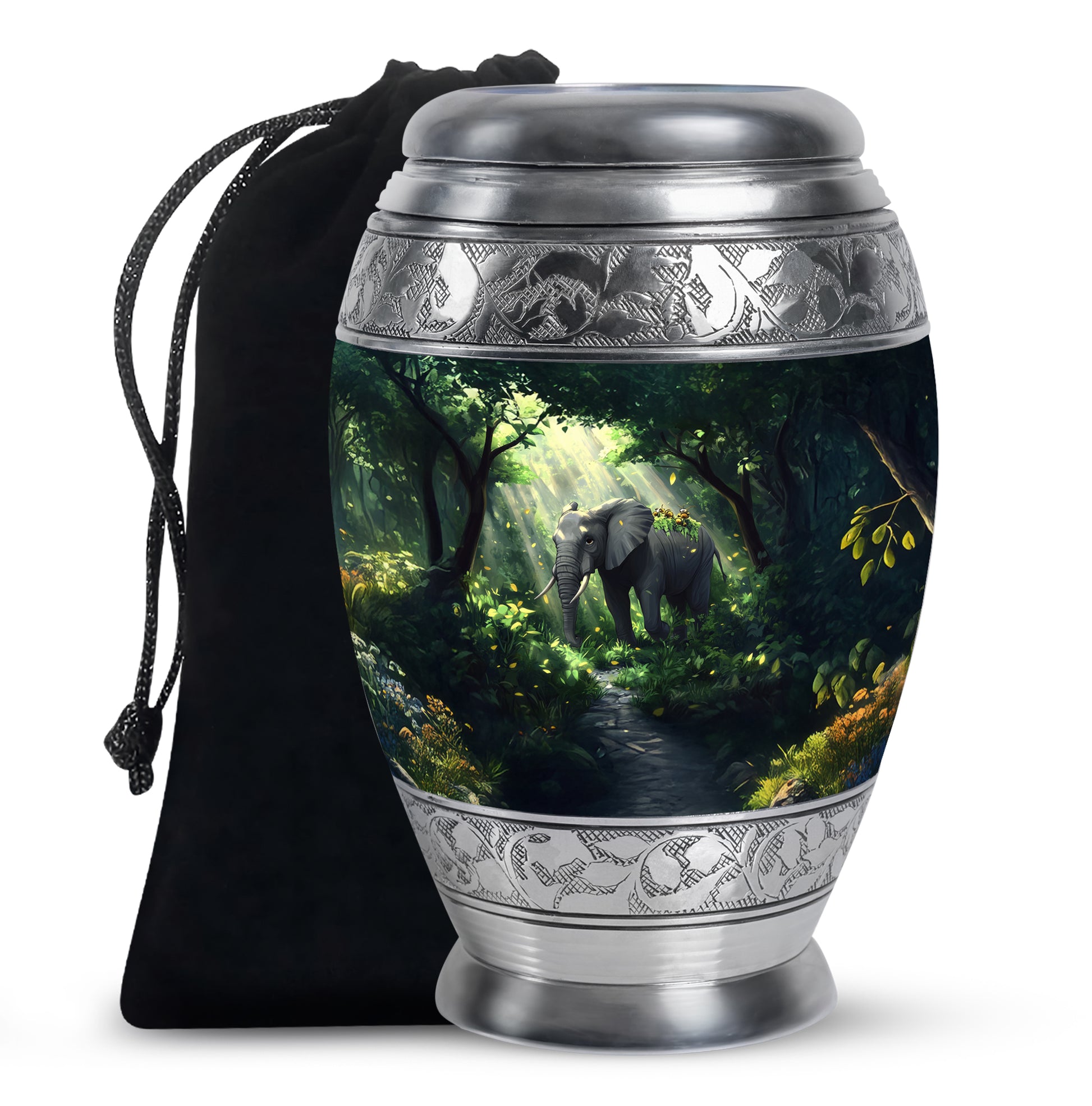 Animated Forest Themed Urn For Ashes - Elephant Urns For Cremation