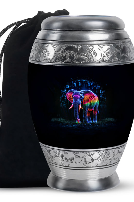 Artistic Elephant Cremation Urn – Colorful Tribute Urn for Human Ashes