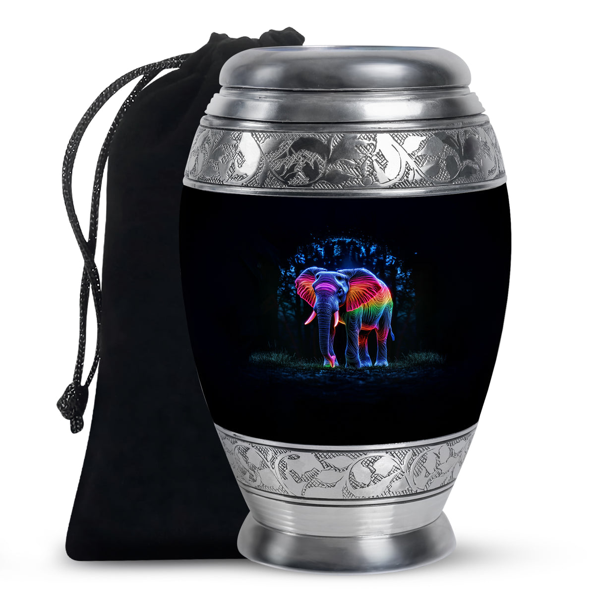 Artistic Elephant Cremation Urn – Colorful Tribute Urn for Human Ashes