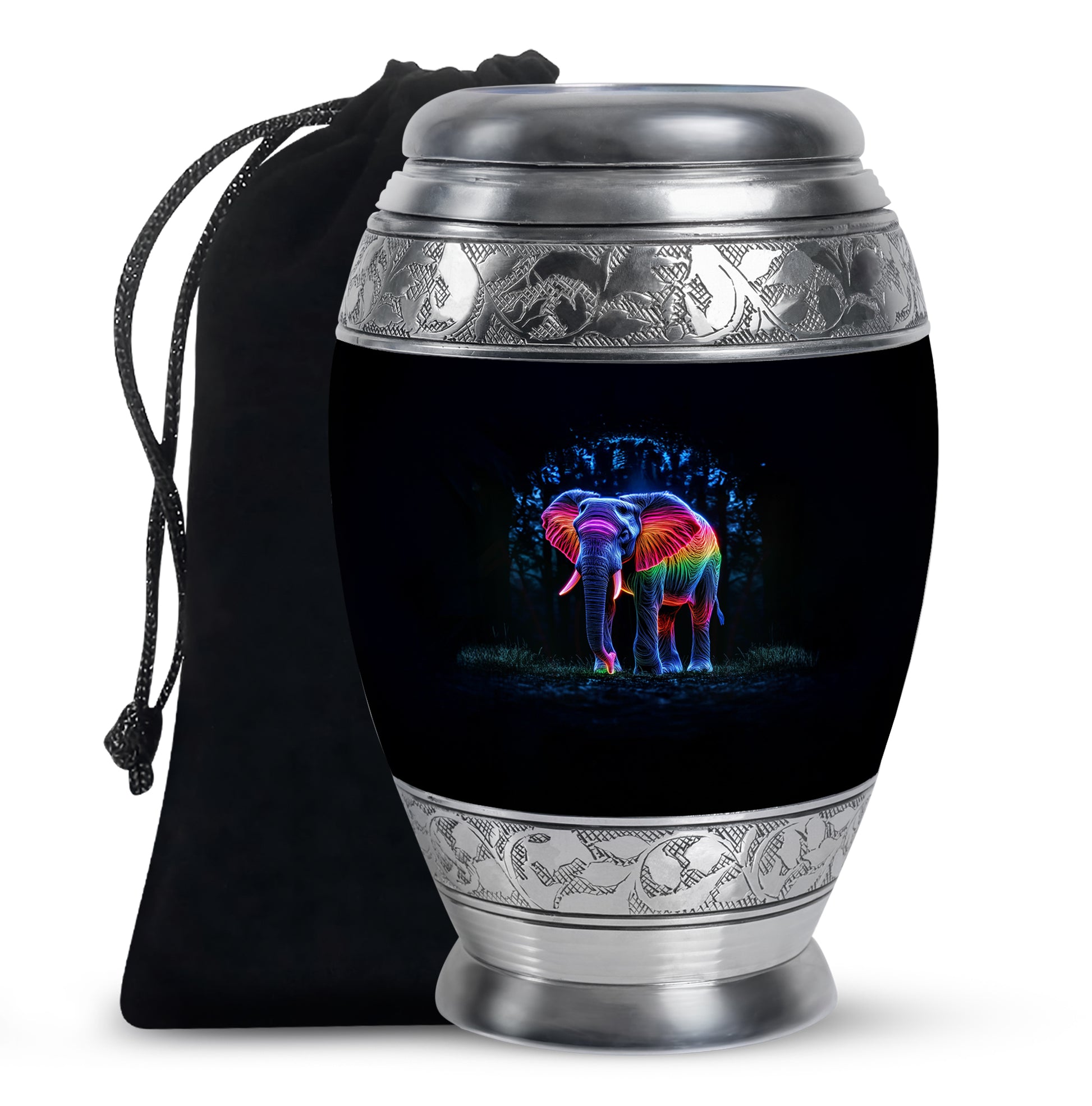 Artistic Elephant Cremation Urn – Colorful Tribute Urn for Human Ashes