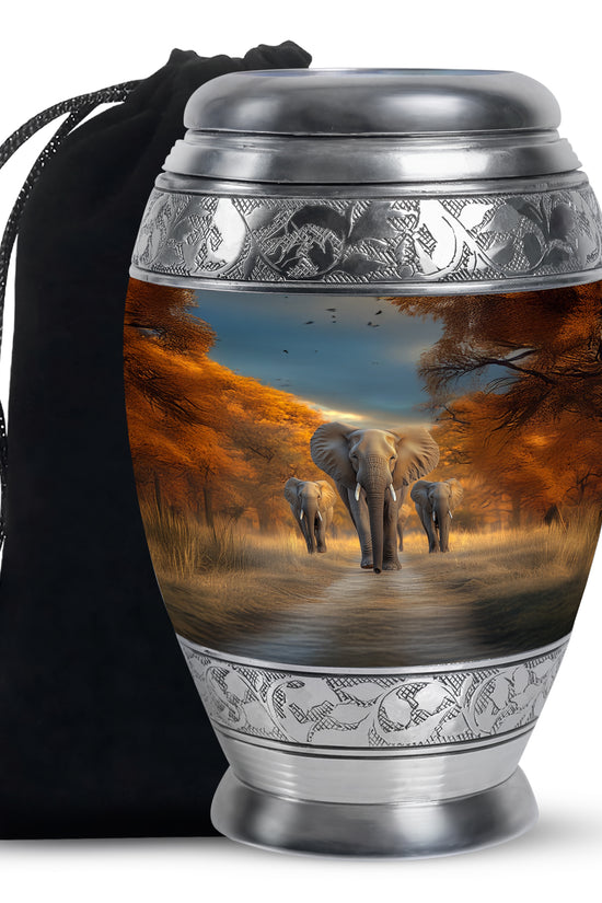 Elephant Memorial Ashes Urn For Dad - Elephant Family Cremation Urn