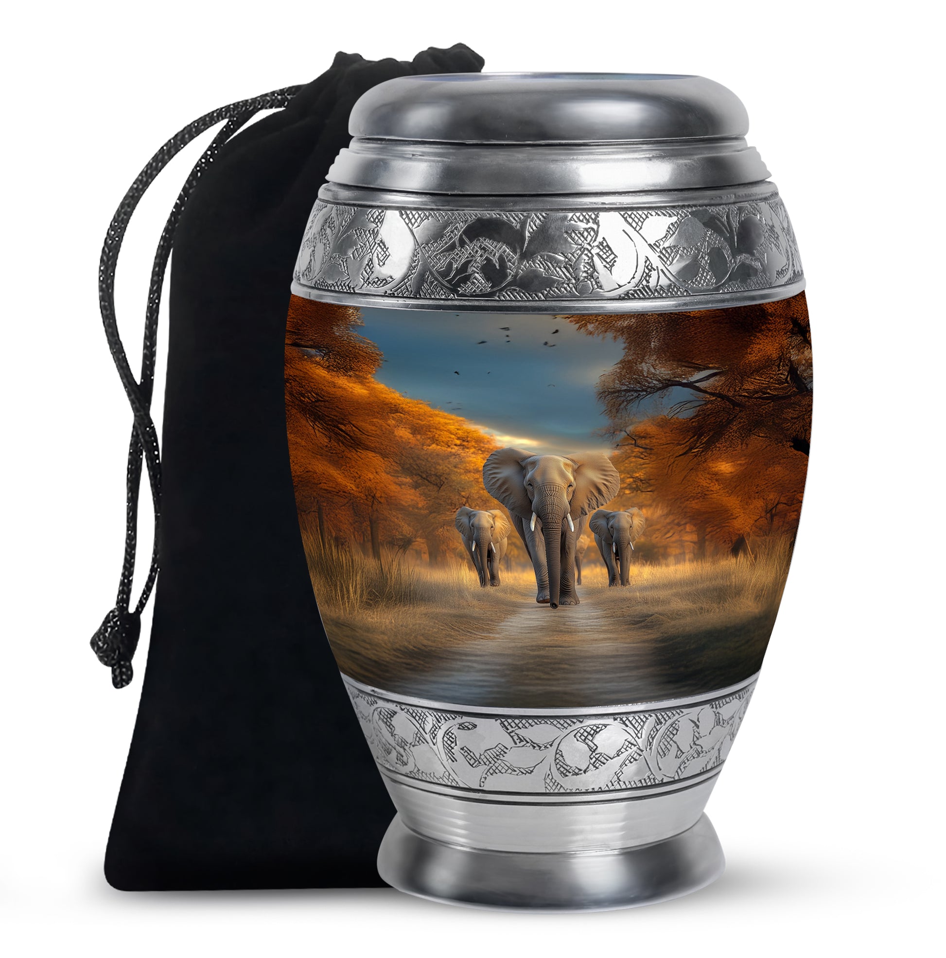 Elephant Memorial Ashes Urn For Dad - Elephant Family Cremation Urn