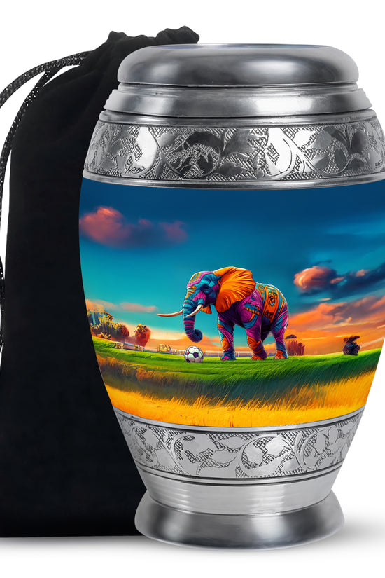 Playful Elephant Artwork Urn - Artistic Elephant Urn For Mom And Dad