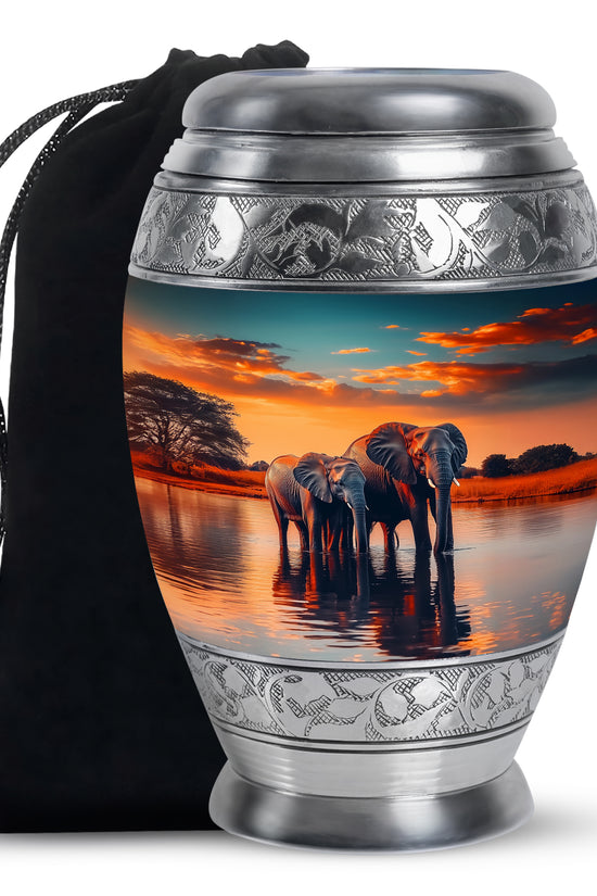 Elephant Mother Bond Memorial Urn - Peaceful Cremation Urn For Mother