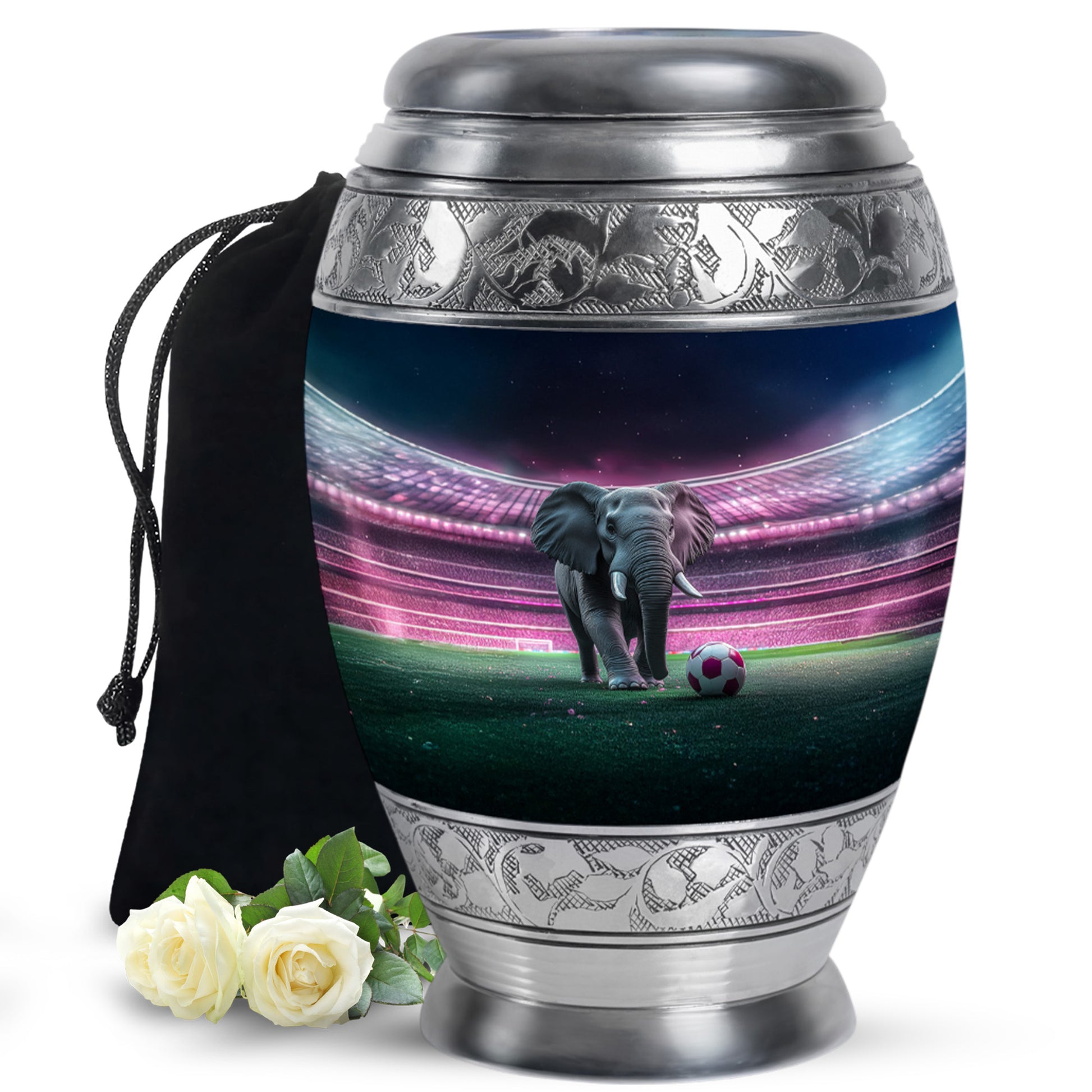 Elephant in Stadium Creamation Urn – Football Memorial Urn For Adult Ashes