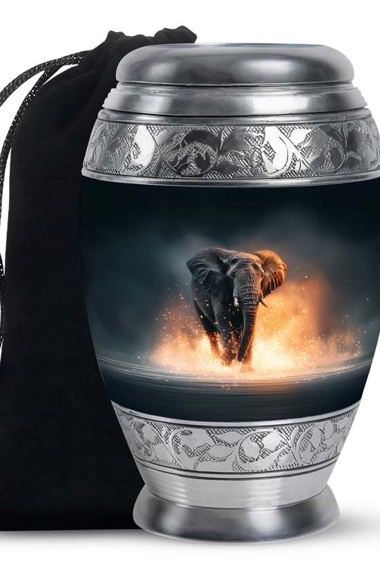 Black Cremation Urn for Ashes - Elephant Funeral Urn For Loved Ones