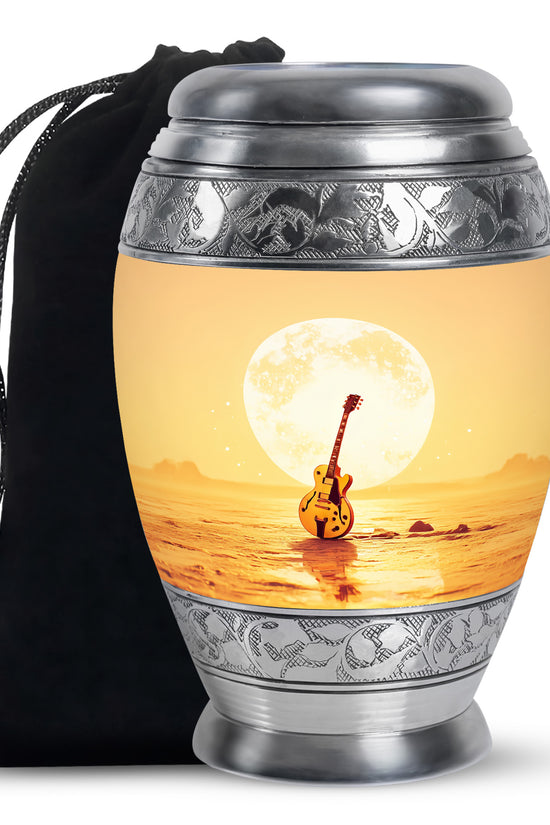Guitar In Beach Urn - Beautiful Artistic Memorial Urns For Human Ashes