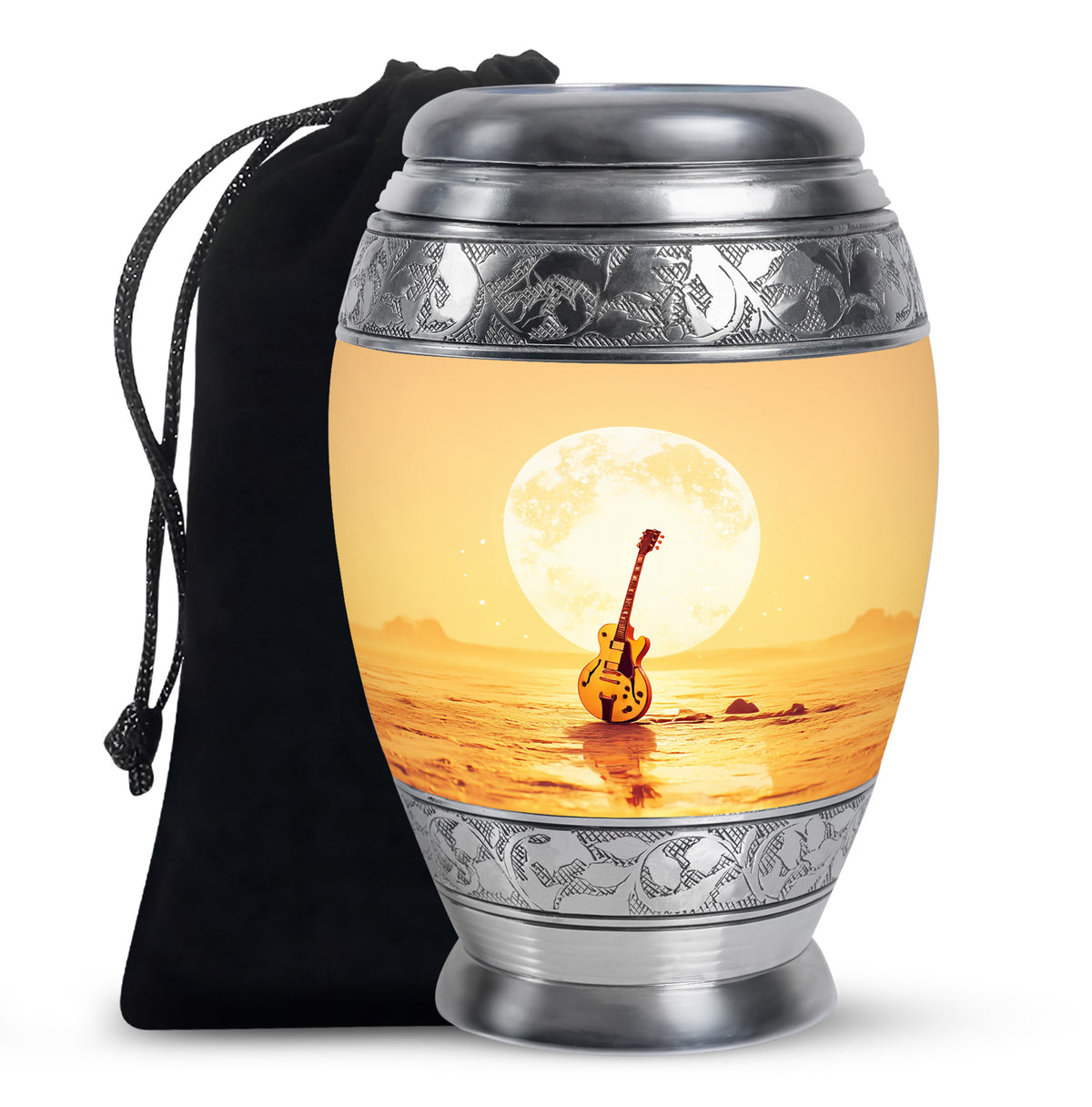 Guitar In Beach Urn - Beautiful Artistic Memorial Urns For Human Ashes