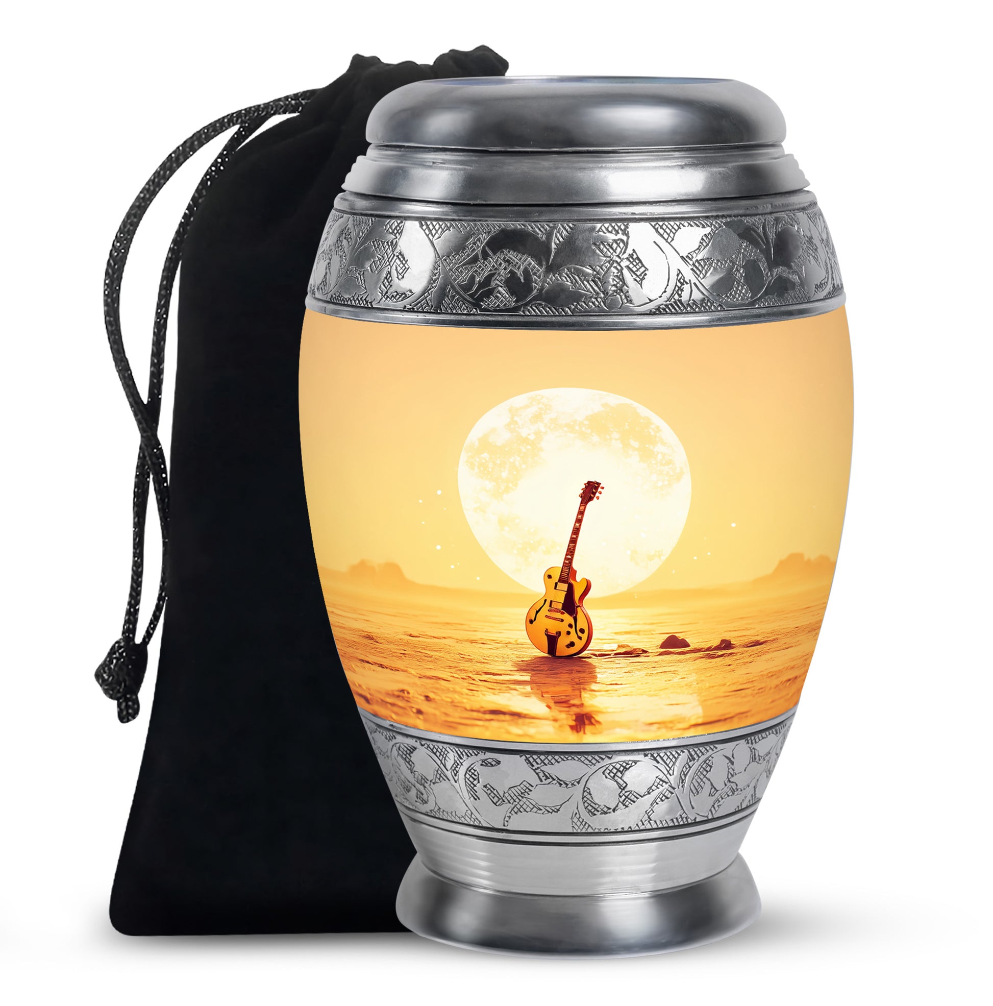 Guitar In Beach Urn - Beautiful Artistic Memorial Urns For Human Ashes