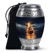 Guitar Themed Memorial Urn - Large Burial Urns For Musicians Ashes