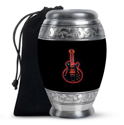 Black Guitar Memorial Urn - Artistic Funeral Urns For Women Ashes