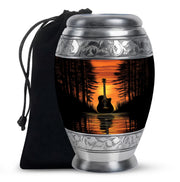 Sunset Black Guitar Urn - Personalized Funeral Urns For Human Ashes