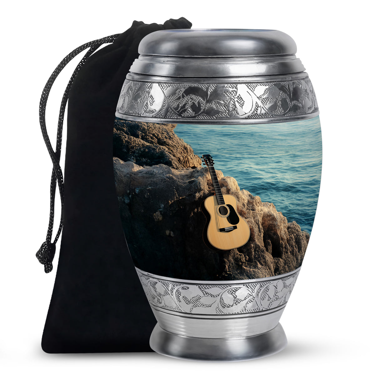 Music Guitar Cremation Urn -Beach Theme Urn For Ashes