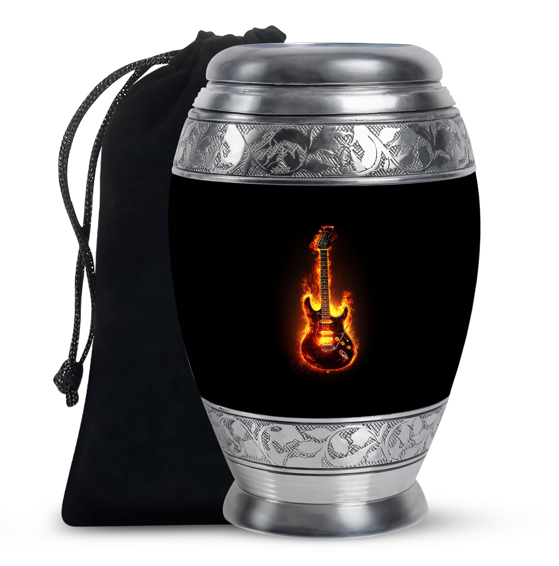 Flame Guitar Cremation Urn - Premium Urn For Human Ashes