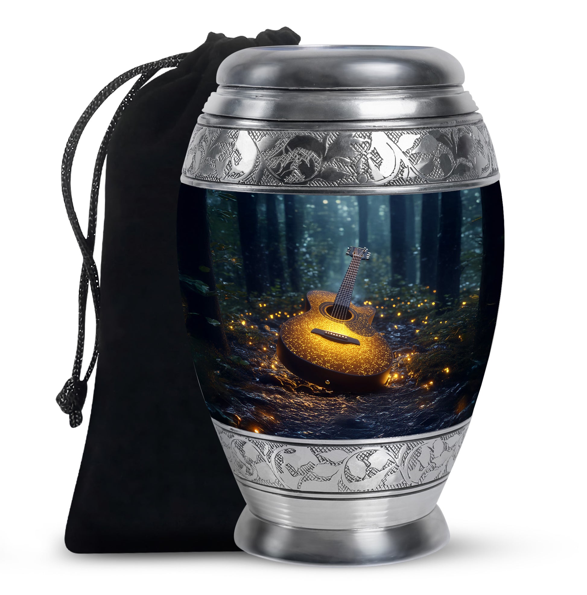 Gloden Guitar Memorial Urn - Premium Cremation Urn For Loved One Ashes