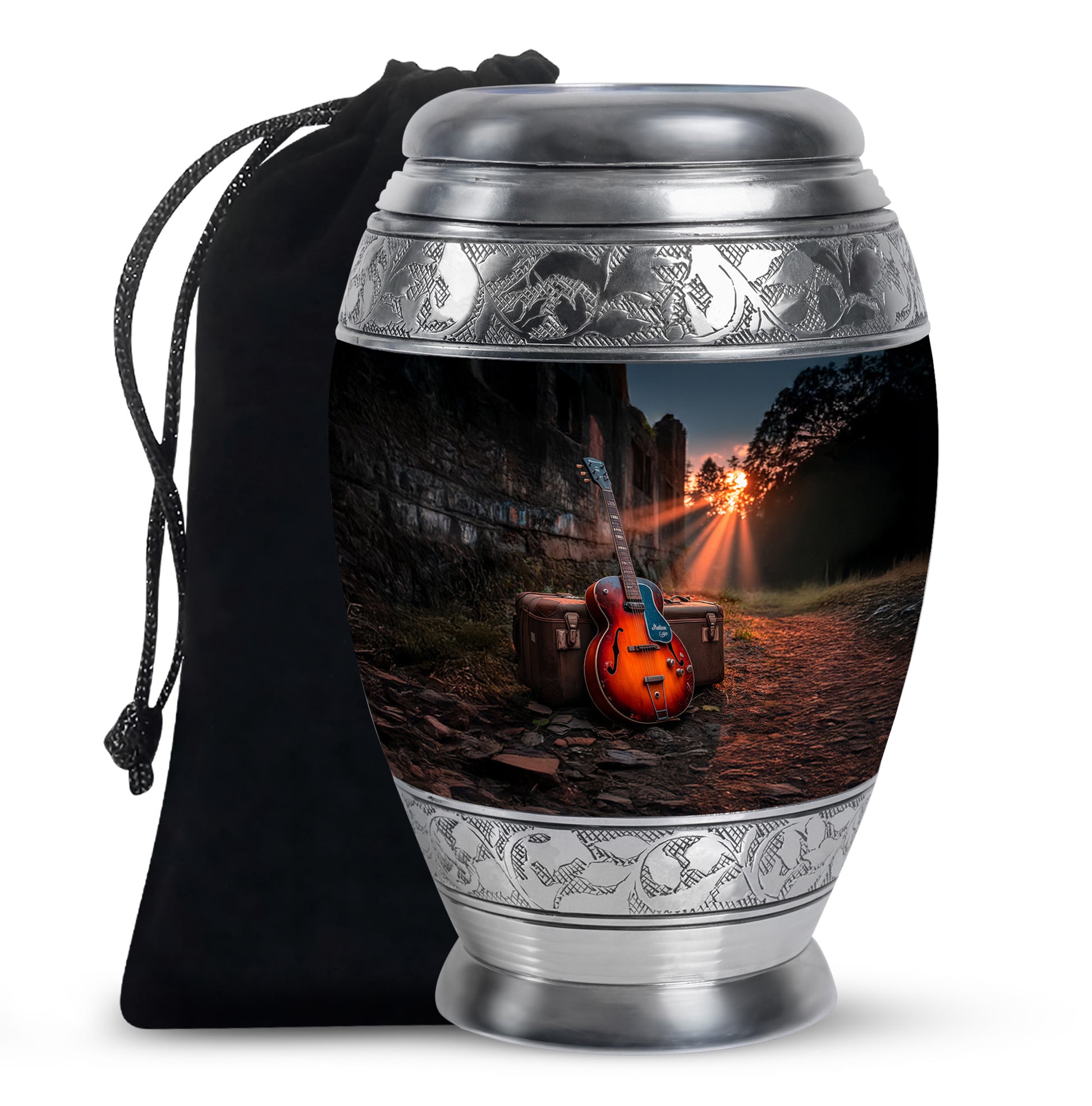 Guitar Memorial Urn - Musical Theme Cremation Urn For Adult Ashes