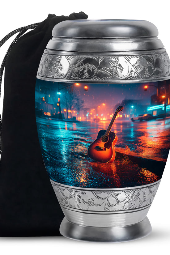 Guitar Cremation Urn - Street Music Theme Memorial Urn For Human Ashes