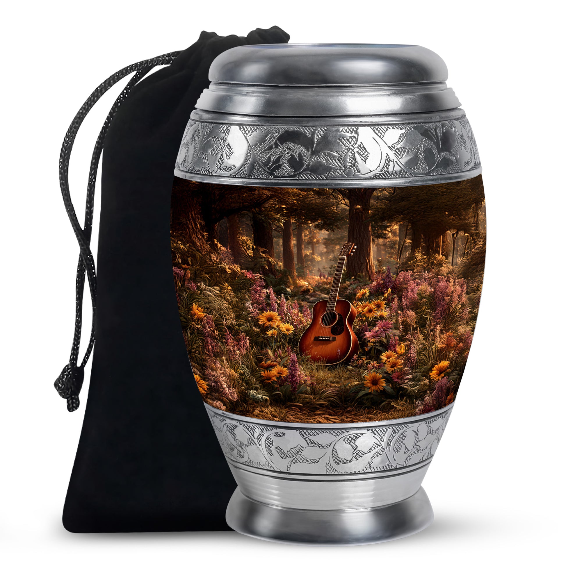 Guitar Theme Funeral Urn - Beautiful Cremation Urn For Loved Ones