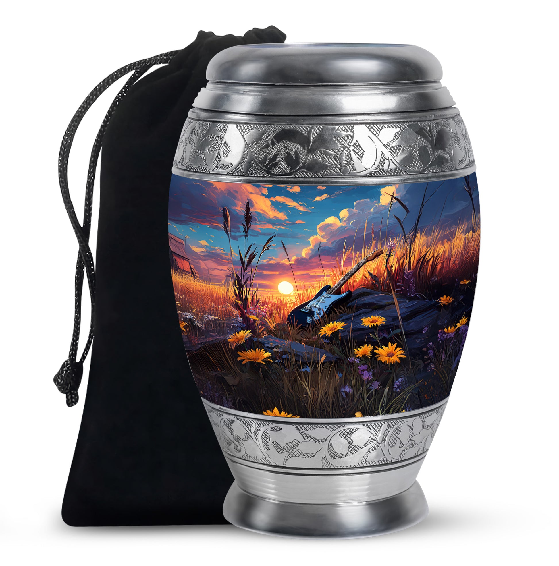 Peaceful Guitar Cremation Urn - Musical Tribute Urn For Loved Ones