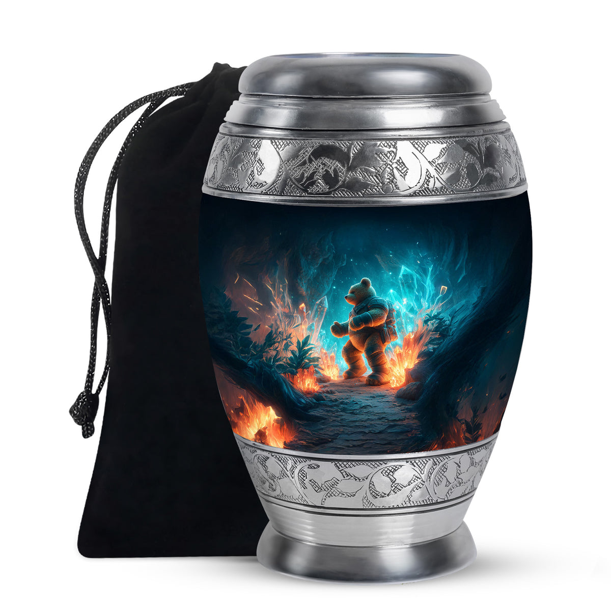 Adventure Teddy Bear Cremation Urn - Beautiful Memorial Urn For Male & Female