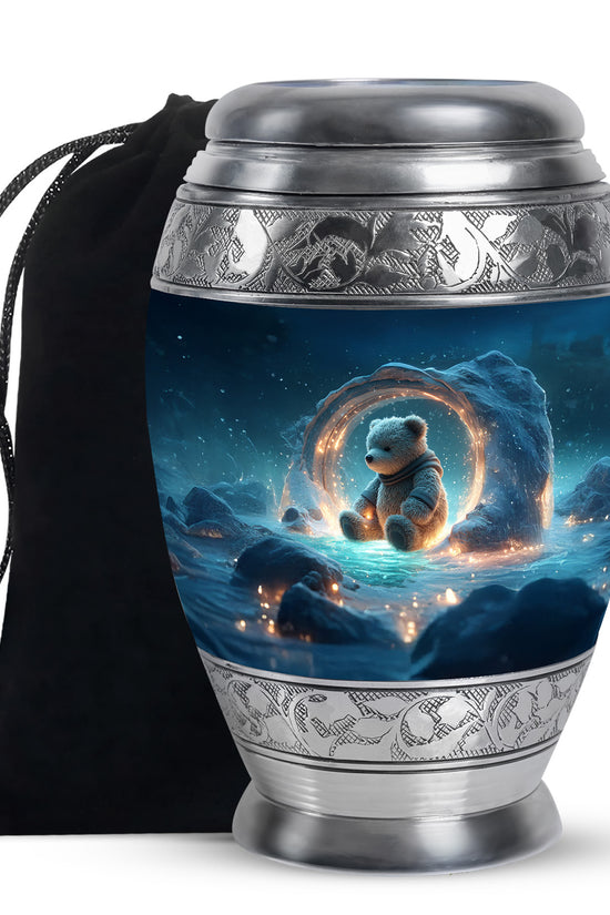 Cute Teddy Bear Memorial Urn - Funeral Urn For Human Ashes