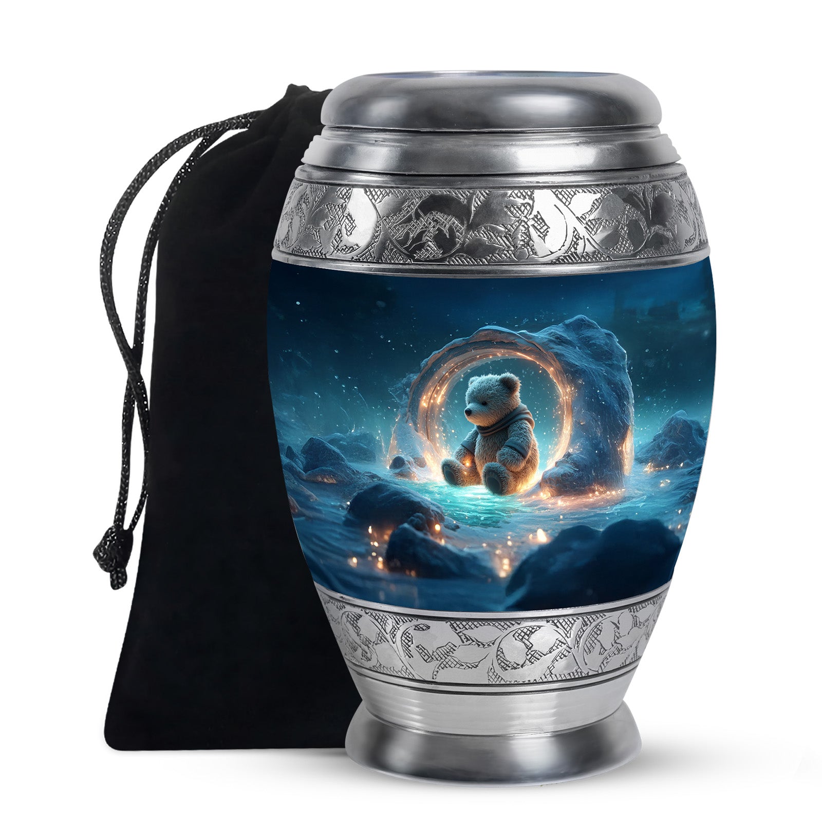 Cute Teddy Bear Memorial Urn - Funeral Urn For Human Ashes