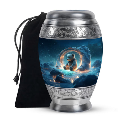 Cute Teddy Bear Memorial Urn - Funeral Urn For Human Ashes