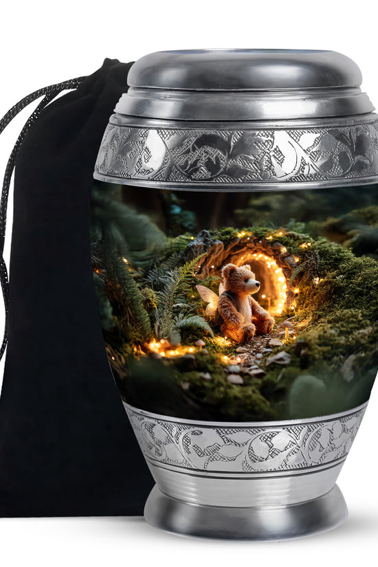 Fairy Teddy Bear Memorial Urn - Peaceful Cremation Urn For Loved Ones