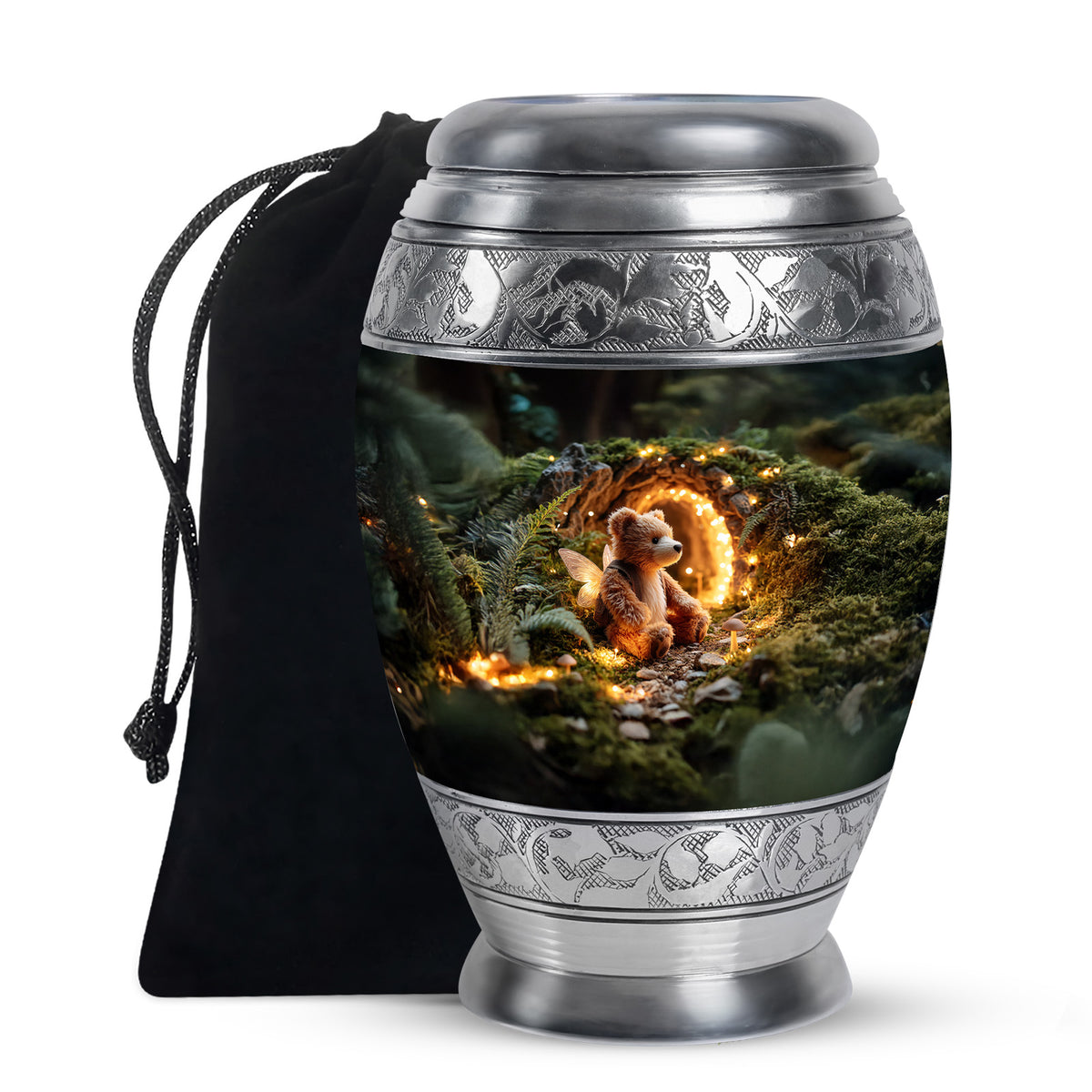 Fairy Teddy Bear Memorial Urn - Peaceful Cremation Urn For Loved Ones