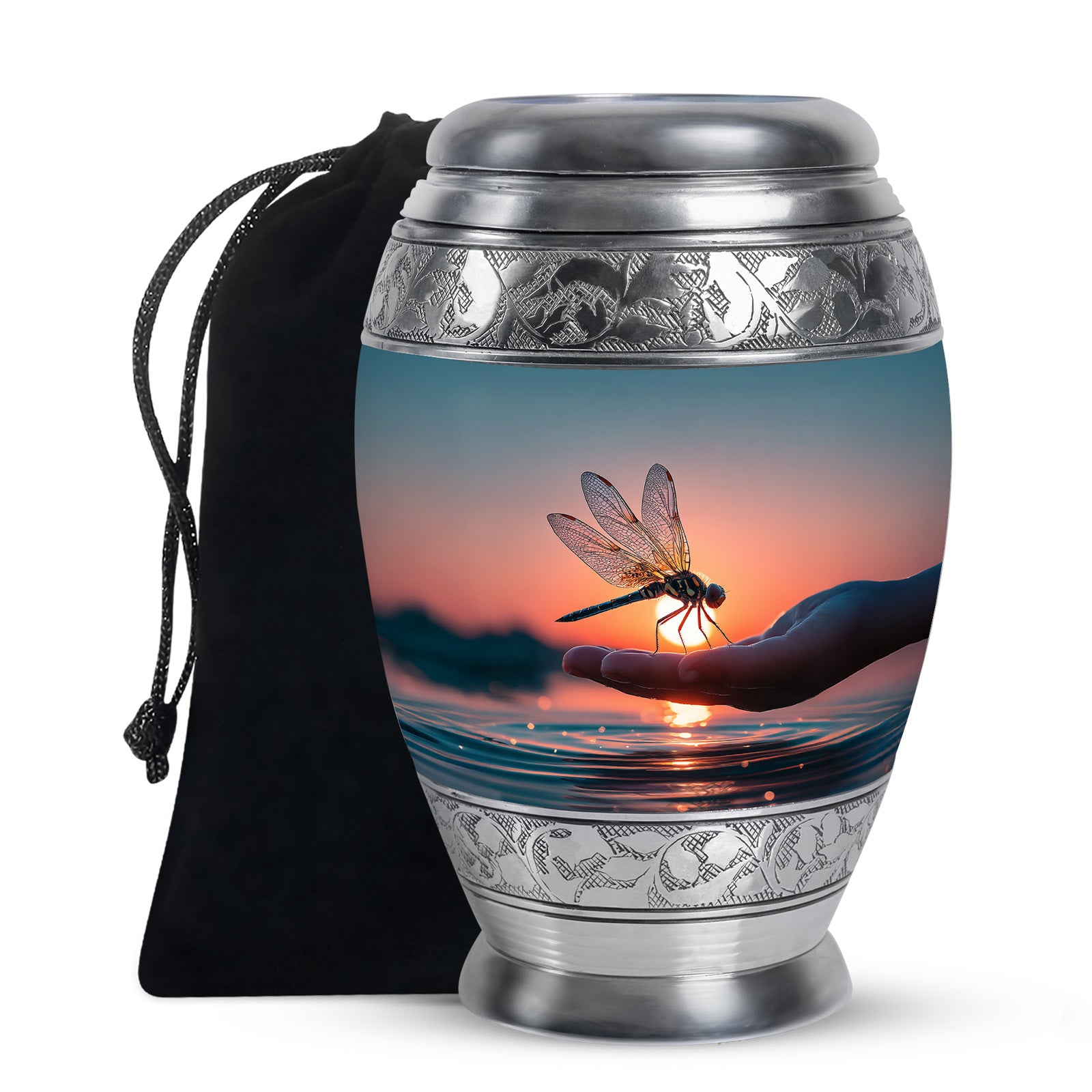 Nature Dragonfly Memorial Urn – Sunset Cremation Urn For Adult Ashes