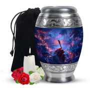 Neon Dragonfly Cremation Urn - Glowing Forest Memorial Urn For Adult Ashes